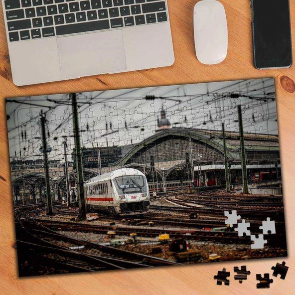 Demir Yolları-Tren İstasyonu 240 Parça Puzzle Yapboz-619082 - 1