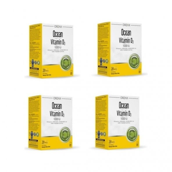 Ocean Vitamin D3 1000 IU Sprey 20 Ml 4Lü PAKET (SKT:05/2024) ürün görseli 1