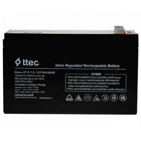 TTEC 12V 7 AH KURU BASE BAKIMSIZ UPS AKÜSÜ
