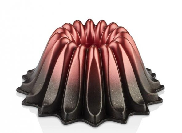 Oms Yıldız Gülü Döküm Kek Kalıbı Siyah/Kırmızı 3273