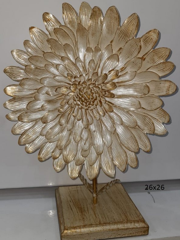 Yaprak Zücev Poli Obje Krem Altın