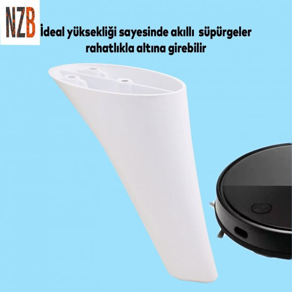Lüks Mobilya Kanepe Sehpa TV Ünitesi Koltuk Ayağı 14 cm Beyaz Baza Ayak - 3