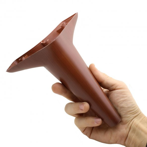 Lüks Mobilya Kanepe Sehpa Puf Koltuk Ayağı 18 cm Kahverengi Ahşap Desenli Baza Ayak - Resim 2