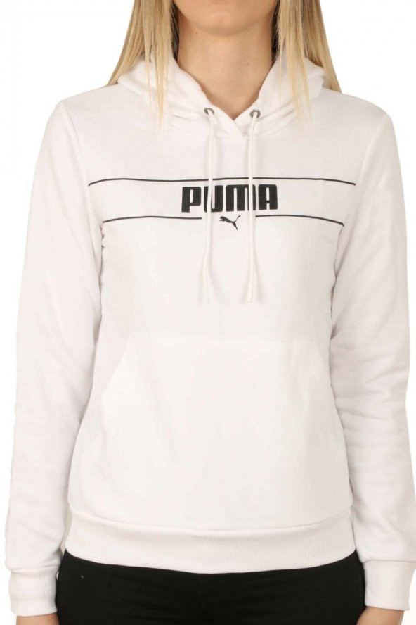 Puma Kadın Beyaz Blank Base Kapüşonlu Sweatshirt 58640002 beyaz