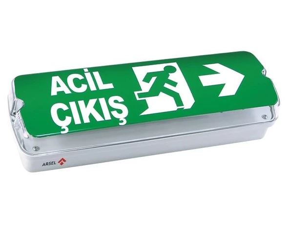Arsel Betalite AEB-3211-L Acil Çıkış Yönlendirme Armatürü Sürekli ve Kesintide 60 Dak. Yanan 1000 Lümen - 2
