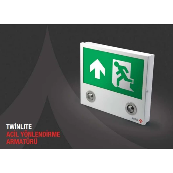 Arsel Twinlite TW-121-L Acil Çıkış Yönlendirme Armatürü Sürekli ve Kesintide 90 Dak. Yanan LED + LED
