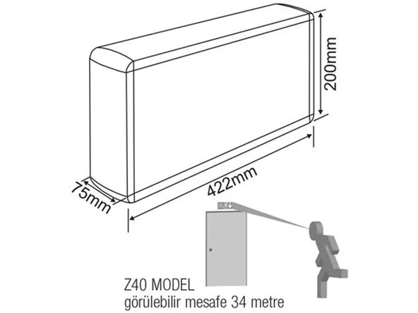 Arsel Dekolite Z Serisi Eko AE-3123-LE  Acil Çıkış Yönlendirme Armatürü Kesintide 180 Dak. Yanan 20xF LED - 5