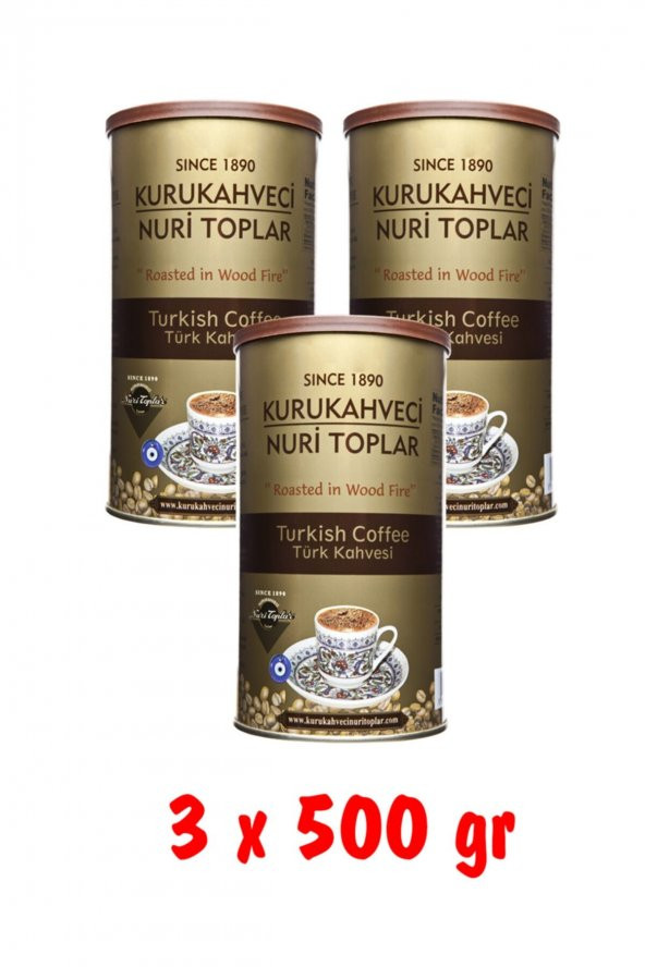 Odun Ateşinde Kavrulmuş Türk Kahvesi 1500 Gr Nuri Toplar 250x6