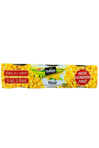 Tukaş Mısır Konservesi 3 x 150 Gr