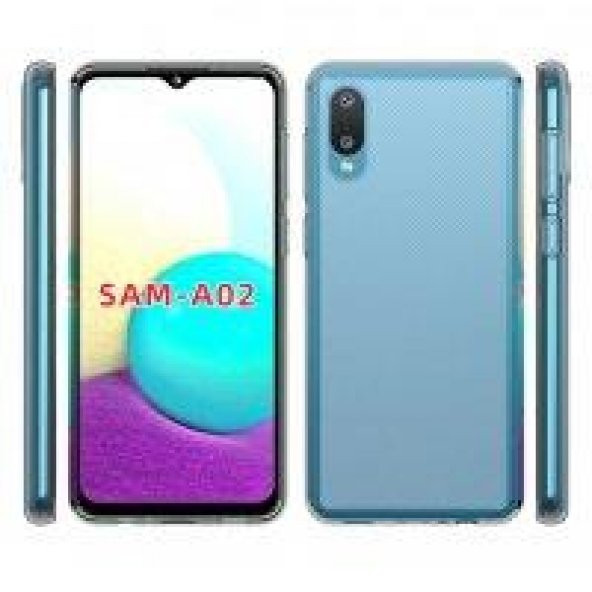 Samsung Galaxy A02 Kılıf Lüx Şeffaf Silikon 7O7D404G21455 - 3