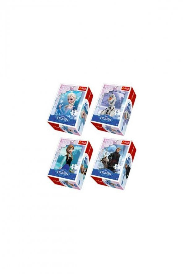 Frozen 4lü Puzzle Seti - Elsa - Anna - Olaf Kristoff  54 Parça