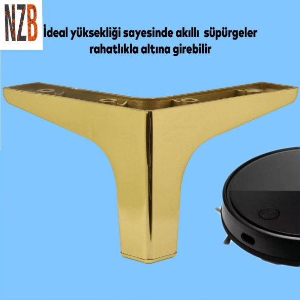 Lüks Mobilya Kanepe Sehpa TV Ünitesi Koltuk Ayağı 10 cm Altın Gold Baza Ayak - 4