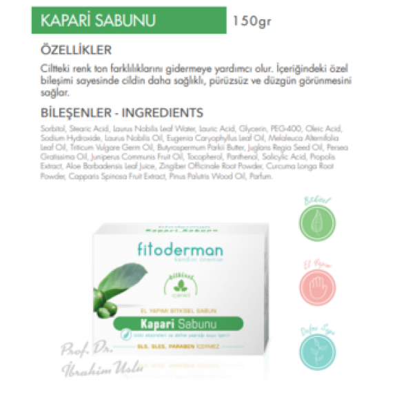 Fitoderman Doğal Besleyici &Nemlendirici Kapari Bakım Sabunu 150 gr - Resim 2