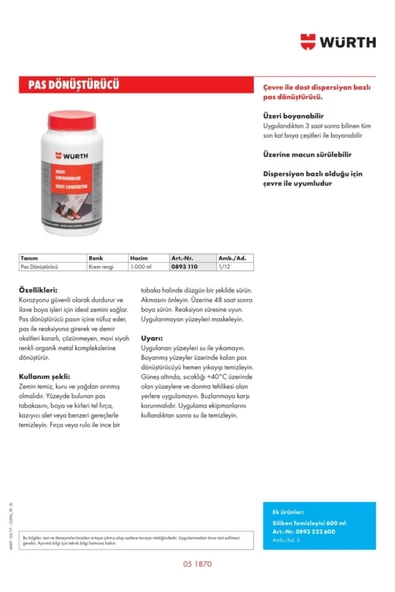 Würth Pas Dönüştürücü 1 Litre - 2