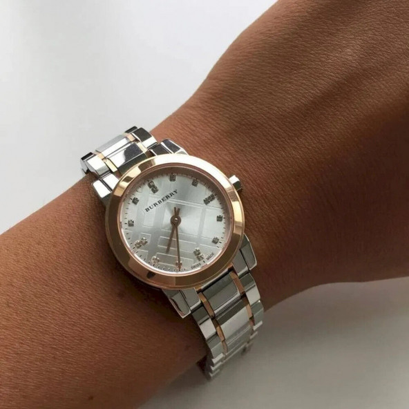 Burberry The City BU9214 Diamond Rose Gold Ve Gümüş Kordonlu Kadın Kol Saat - 2