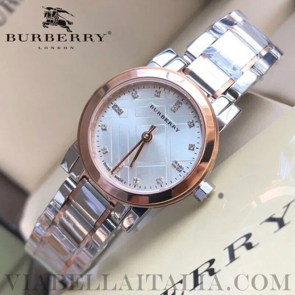 Burberry The City BU9214 Diamond Rose Gold Ve Gümüş Kordonlu Kadın Kol Saat - 6
