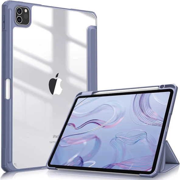 Apple iPad Pro 11 1. 2. Nesil Kılıf Grafiti Şeffaf Kalem Bölmeli A2228-30-31 A2068-13 A1980-34-79