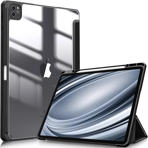 Apple iPad Pro 11 1. 2. Nesil Kılıf Grafiti Şeffaf Kalem Bölmeli A2228-30-31 A2068-13 A1980-34-79 - 6