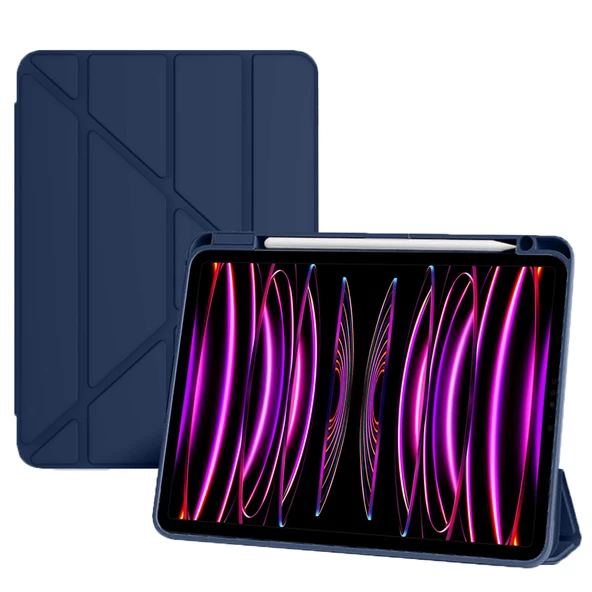 Apple iPad Pro 12.9 4. 3. Nesil Kılıf Grafiti Şeffaf Kalem Bölmeli A2229-32-33 A20-69 A1895-76 A1983 - 12