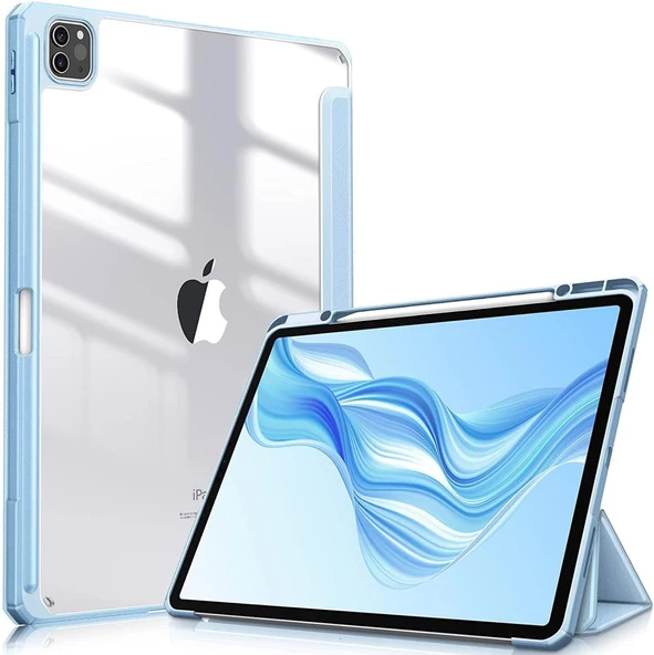 Apple iPad Pro 12.9 4. 3. Nesil Kılıf Grafiti Şeffaf Kalem Bölmeli A2229-32-33 A20-69 A1895-76 A1983 - 8