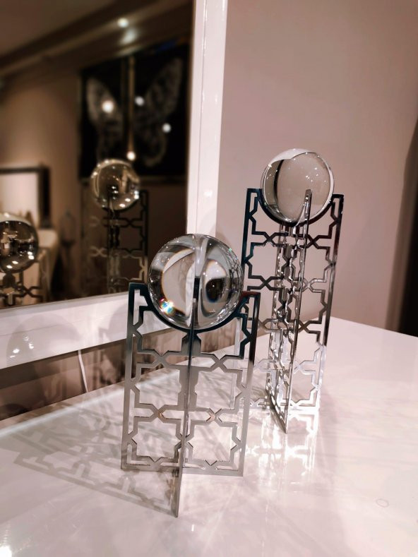 Crearthome Sena 2 li Toplu Gümüş Dekoratif Aksesuar SZR-298545 - 3