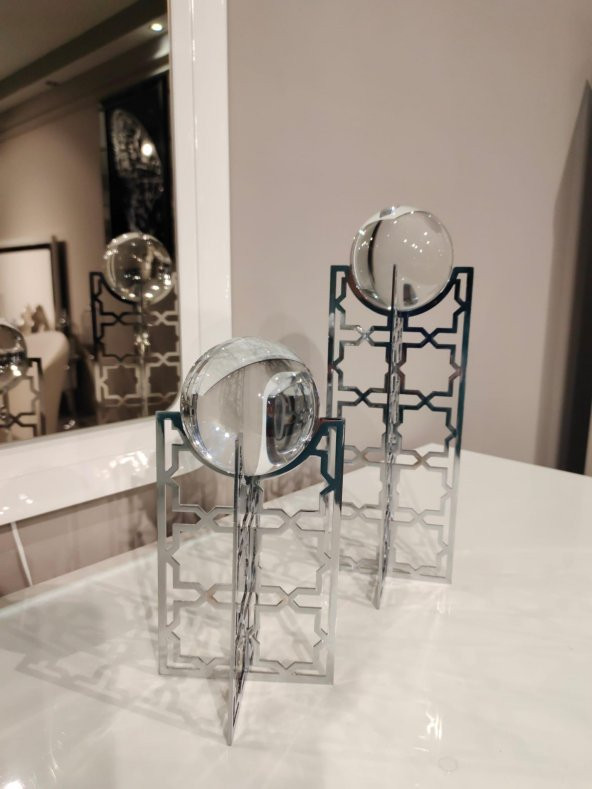 Crearthome Sena 2 li Toplu Gümüş Dekoratif Aksesuar SZR-298545 - 4