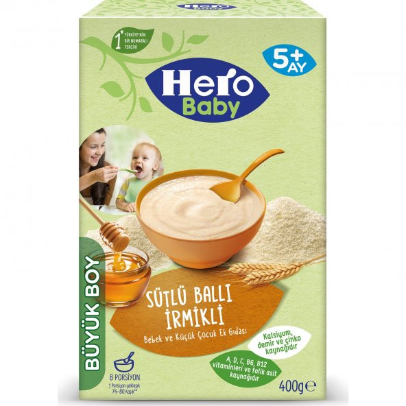 Hero Baby Sütlü Ballı İrmikli Kaşık Mama 400 gr - 2