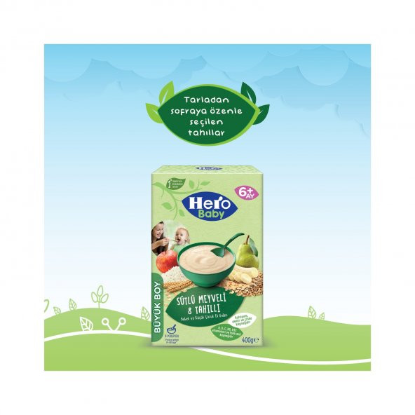 Hero Baby Sütlü Meyveli 8 Tahıllı Kaşık Mama 400 Gr - 3