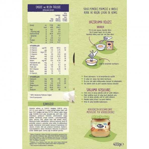 Hero Baby Sütlü Peynirli Pekmezli 8 Tahıllı Kaşık Mama 400 gr 2'li Paket - 5