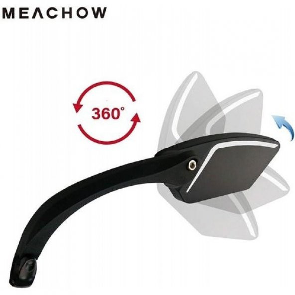 Meachow ME-002SR Sağ Bisiklet Aynası Kelepçe Montaj Gümüş Lens - 2