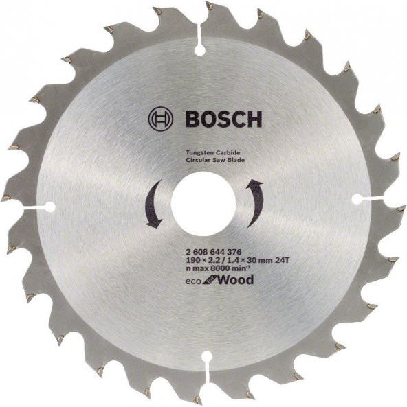 190*30 mm 24 Diş Bosch Ahşap için Daire Testere Bıçağı Optiline eco