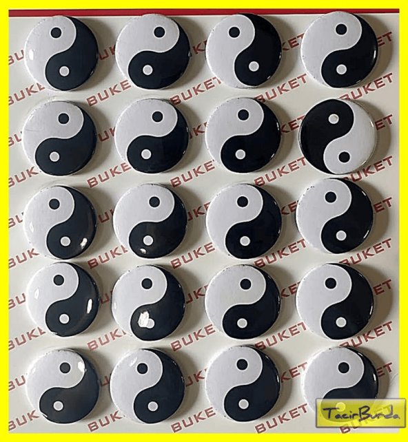 Yin Yang Rozet- 20 Adet Öğrenci Motivasyon Rozeti.94.MRS.PÖ.