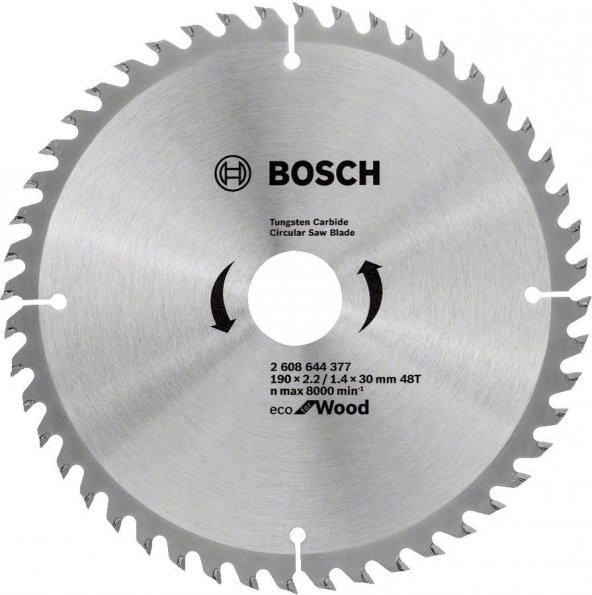 190*30 mm 48 Diş Bosch Optiline Eco Ahşap için Daire Testere Bıçağı