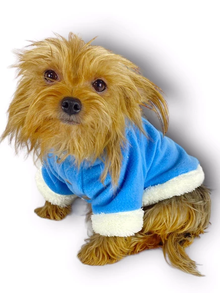 Blue Furry Kapşonlu Ceket Sweat by Kemique Köpek Kazağı - 6