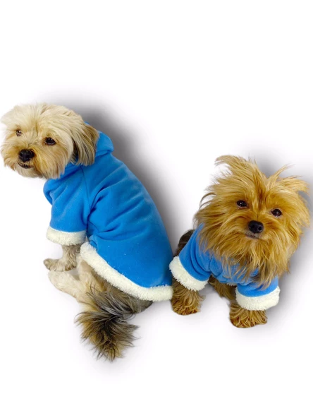 Blue Furry Kapşonlu Ceket Sweat by Kemique Köpek Kazağı - 4