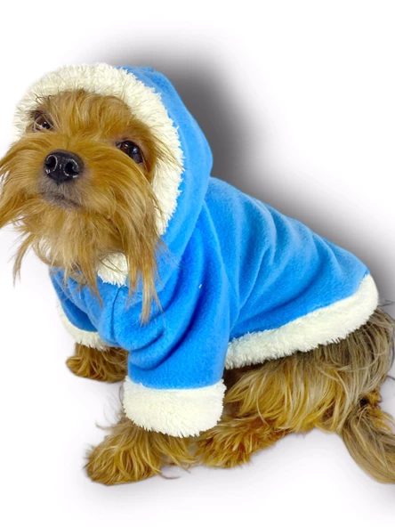 Blue Furry Kapşonlu Ceket Sweat by Kemique Köpek Kazağı - 3