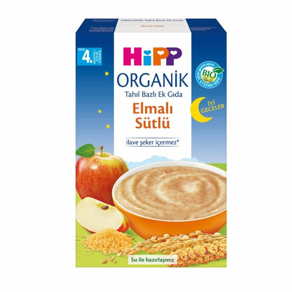 Hipp Organik İyi Geceler Elmalı Sütlü Kaşık Mama 250 gr 2li Paket