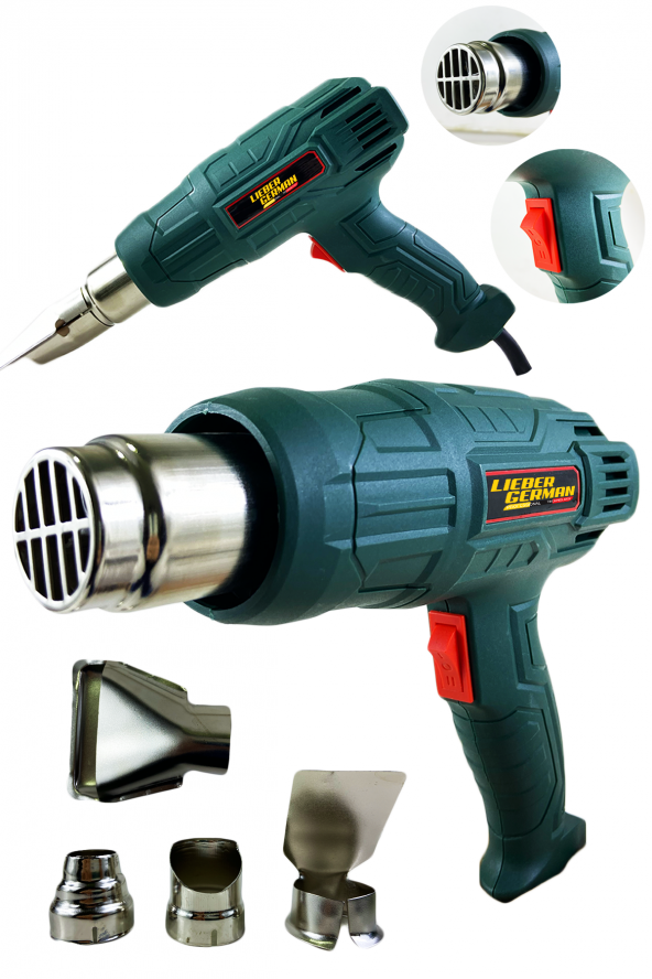 Lieber German 5000 Watt Hybrıd Bakır Sargılı Rezistans 2Kademeli Sıcak Hava Tabancası Isı Makinası - 2