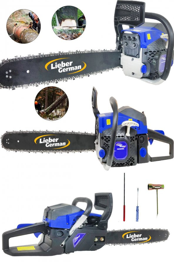 Lieber German Alman GTH5900 Tam Profesyonel 2.4 Hp 58 Cc Benzinli Odun Ağaç Kesim Bıçkı Motoru - 1