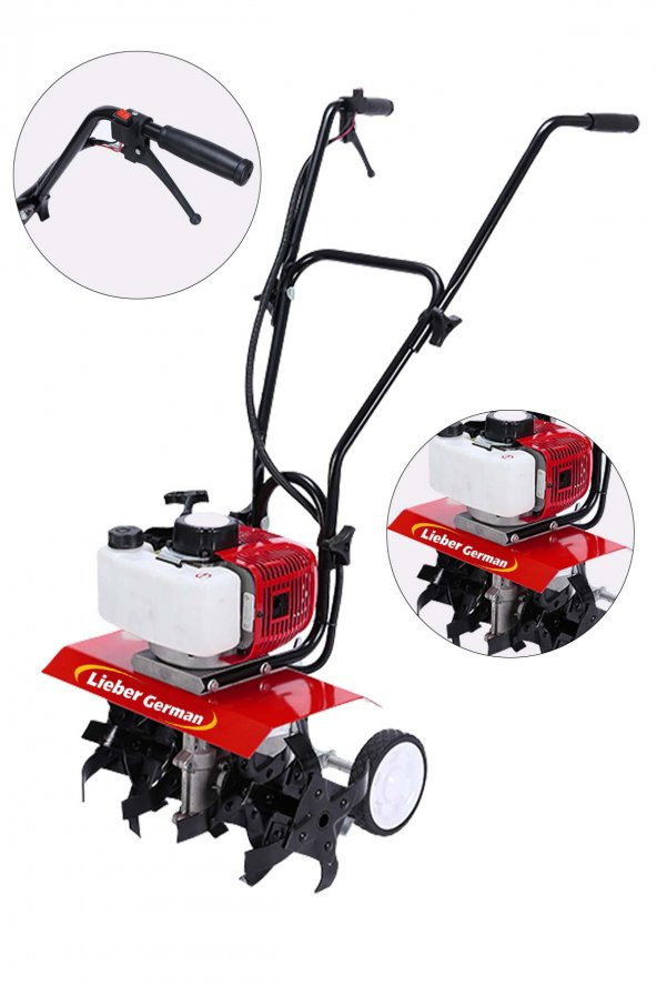 Lieber German 7900-Xt Benzinli Mini Çapalama Makinesi 2,4 Hp 58 Cc Magnezyum Karter Çift Egzozlu Çapalama Makinesi