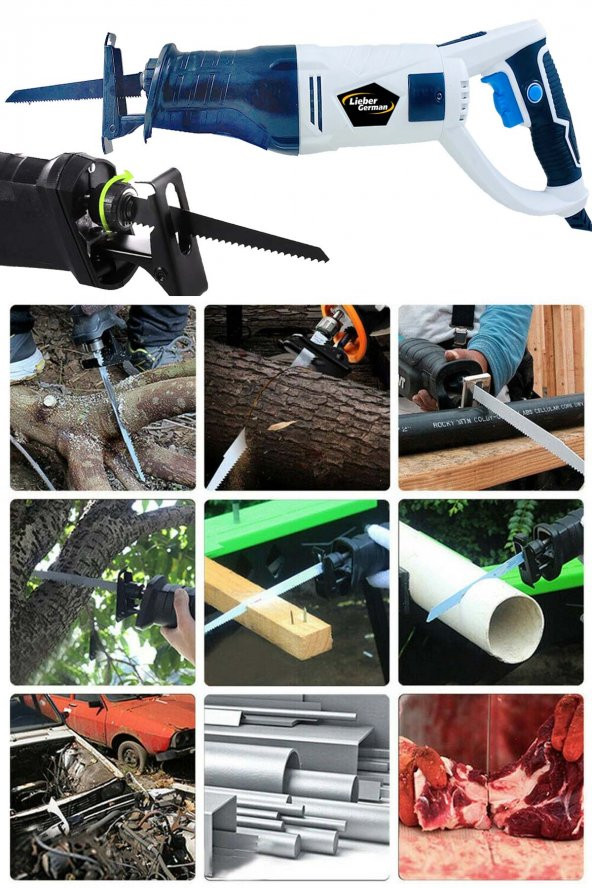 Lieber German 2400 Watt Devir Ayarlı 8 Bıçaklı Bakır Sargılı Beton Tuğla Kemik Kesme Tilki Kuyruğu Makinesi - 3