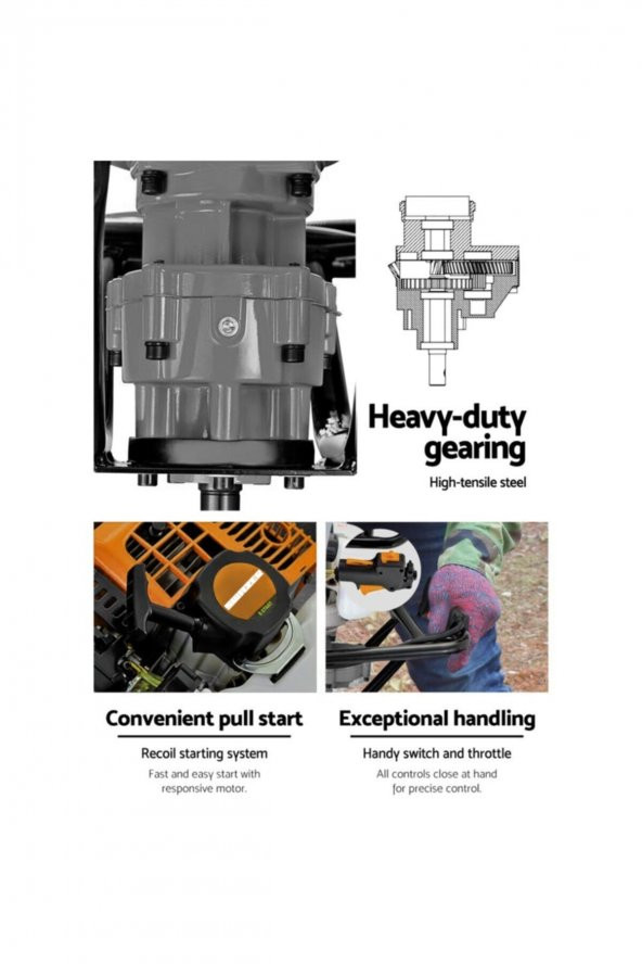 Lieber German T5980 Benzinli Toprak Burgu Makinesi 150mm x 100cm Delme Ucu 5200 Cc Motor Gücü - 6