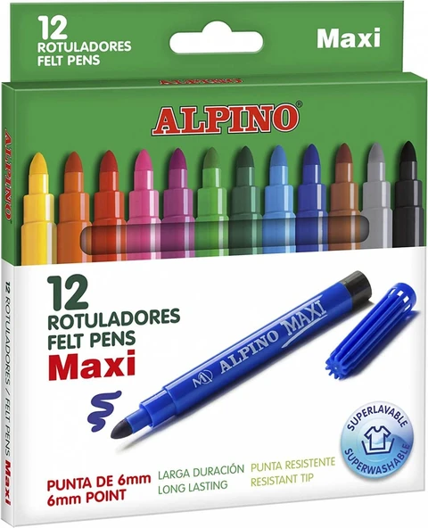 Alpino Maxi 12'li Jumbo Keçeli Kalem / AR000006N