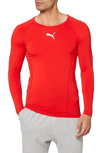 Puma Erkek Uzun Kollu Tişört Liga Baselayer 65592001 KIRMIZI