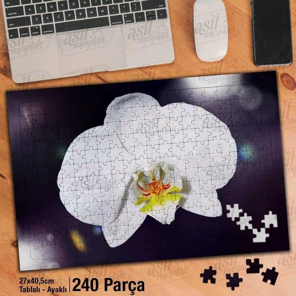 Asil Hobi Orkide - Çiçek - Bitki Yapboz -Ayak Destekli Çerçeveli 240 Parça Puzzle