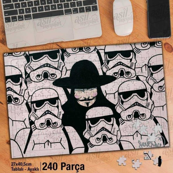 Asil Hobi Aiba Masaki - Bekleyiş - Graffiti - Maske Yapboz -Ayak Destekli Çerçeveli 240 Parça Puzzle