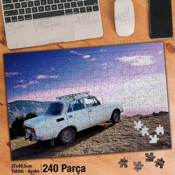 Asil Hobi Murat 216 -Nostalji -Araba -Dağ -Manzara Yapboz - Ayak Destekli Çerçeveli 240 Parça Puzzle