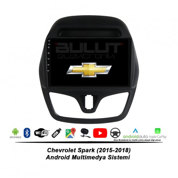 Chevrolet Spark Android Multimedya Sistemi (2015-2018) 2 GB Ram 32 GB Hafıza 4 Çekirdek İphone CarPlay Android Auto Newfron Navera