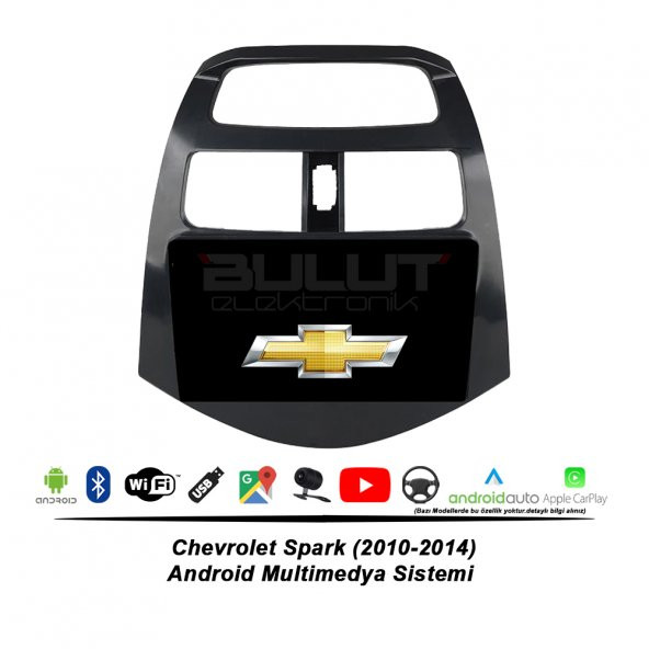 Chevrolet Spark Android Multimedya Sistemi (2010-2014) 2 GB Ram 32 GB Hafıza 4 Çekirdek İphone CarPlay Android Auto Nakamichi