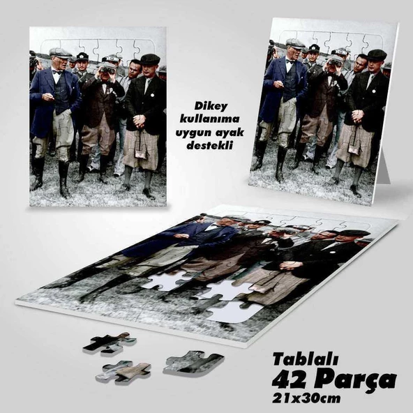 Asil Hobi Gazi Mustafa Kemal Atatürk - Keşif -Yapboz- Ayak Destekli Çerçeveli 42 Parça Puzzle
